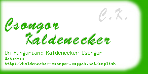 csongor kaldenecker business card